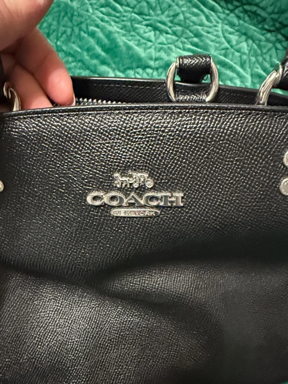 Coach Black Leather Dome Satchel with Removable Crossbody Strap - Picture 2 of 7